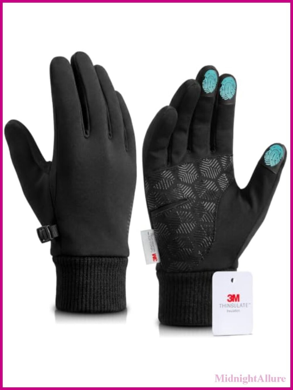Winter Gloves Touch Screen Fleece Lined Non-Slip Ski Snow Glove Liners